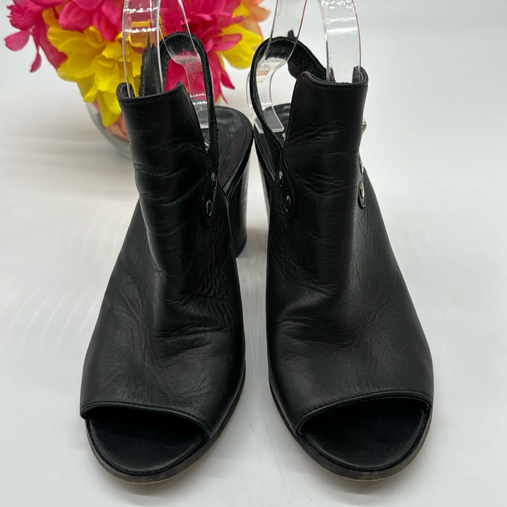 Piampiani Black Peep Toe Sandal Heel EU Size 39 BSN6122 - Picture 2 of 8